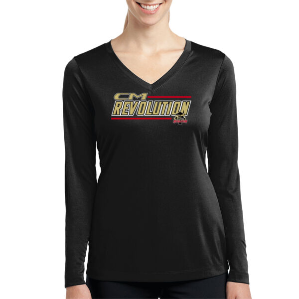 CM REVS - Ladies Long Sleeve PosiCharge ® Competitor™ V Neck Tee Thumbnail