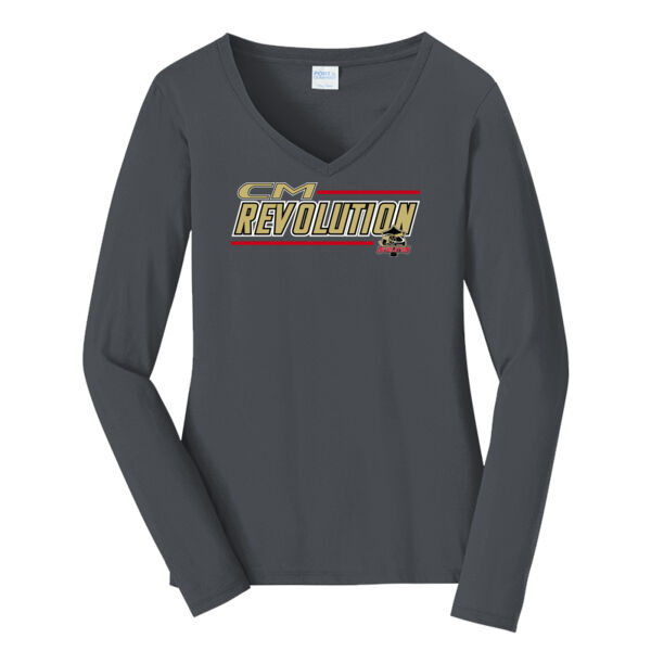 CM REVS - Ladies Long Sleeve Fan Favorite V Neck Tee Thumbnail