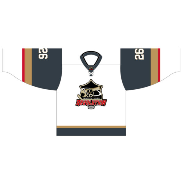 NEW - CM Revolution WHITE Pro Neck Hockey Jersey Thumbnail